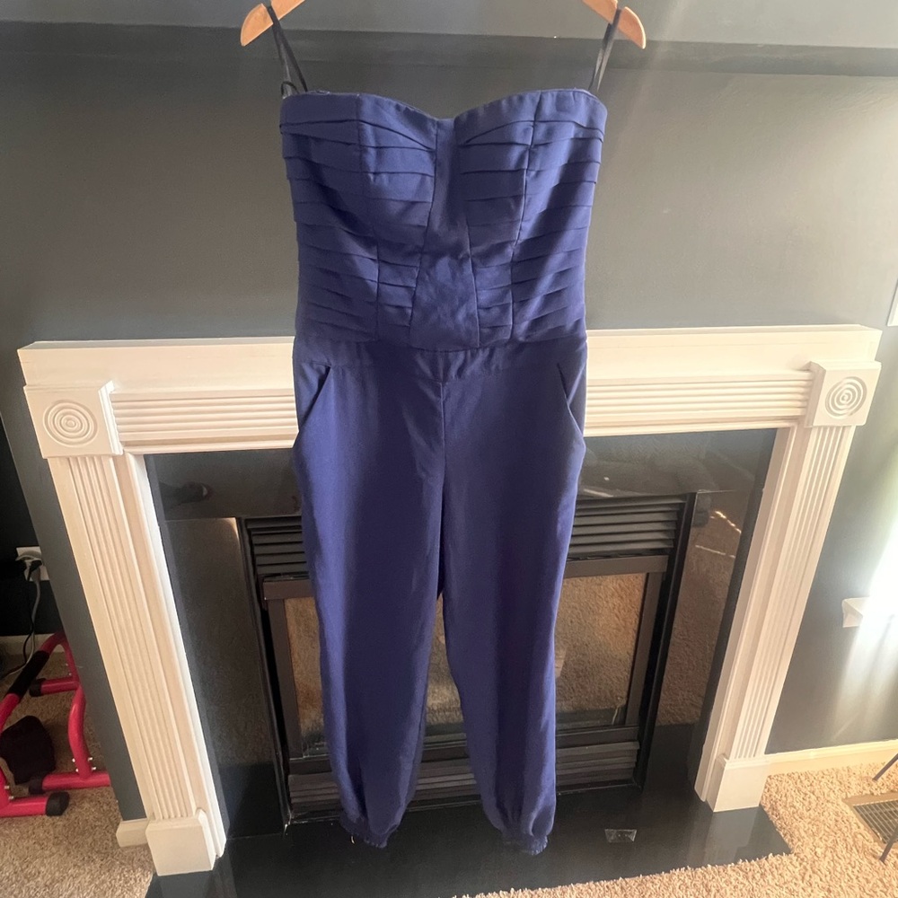 Elegant Navy Strapless Jumpsuit